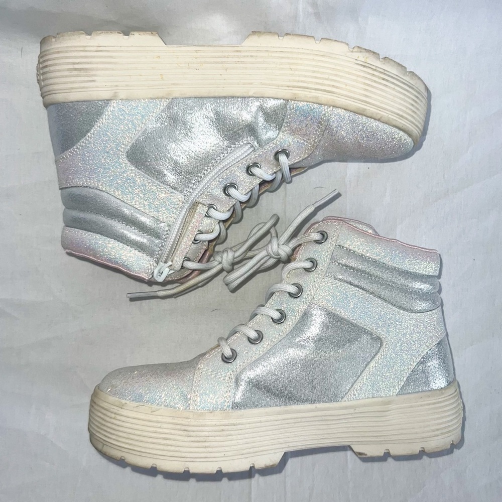 Skechers Street Elevated City Shine High Top Sneakers - White/Pink, Size 4 - Picture 4 of 12